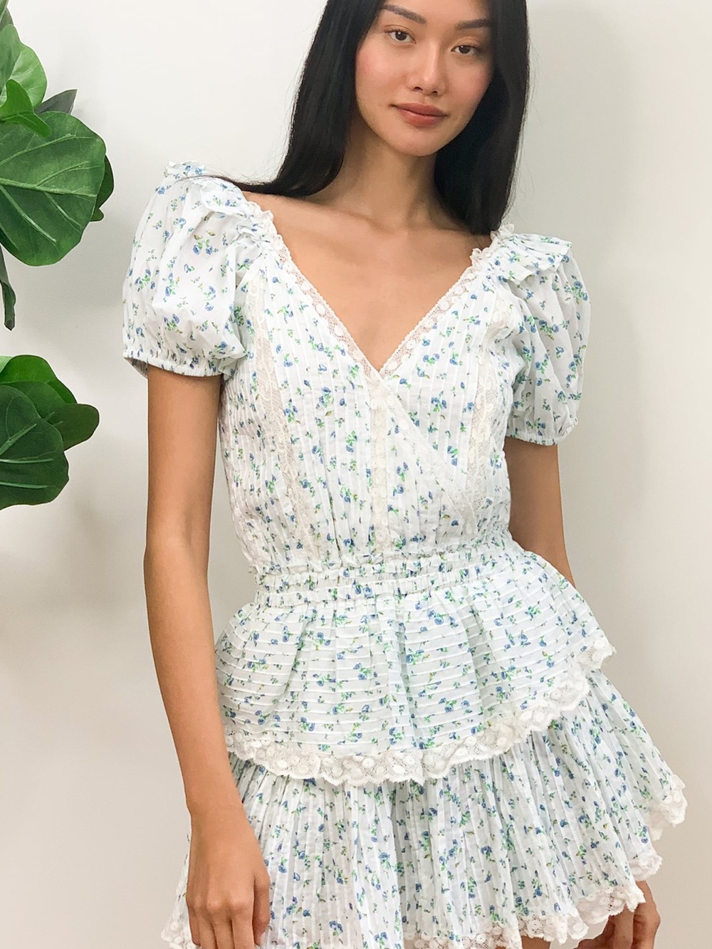 LoveShackFancy Carlo ruffled cotton mini dress